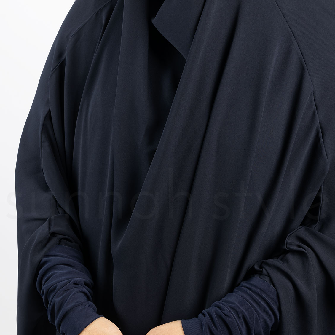 Sunnah Style Plain Jilbab Top Knee Length Navy Blue